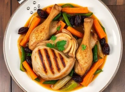 Poulet et légumes au skillet