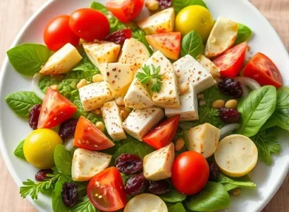 Salade de légumes avec crabe