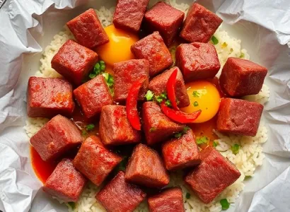 Boulettes de viande cuites dans une sauce chili