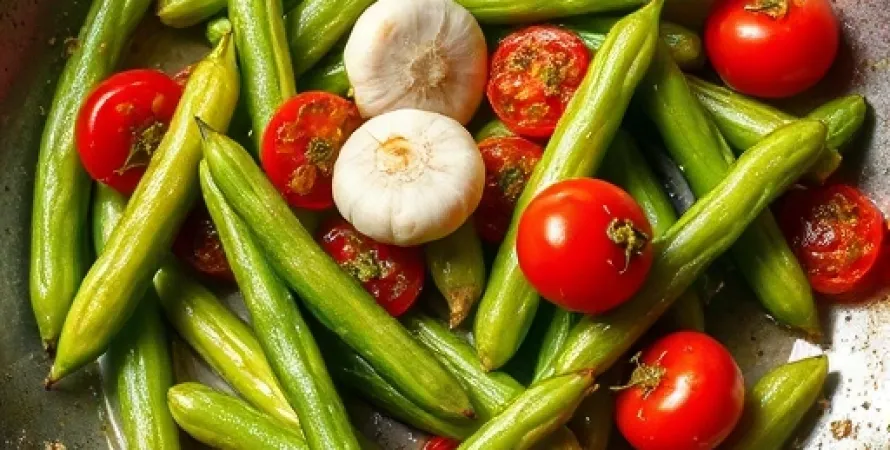 Haricots verts au garlic et tomates séchées