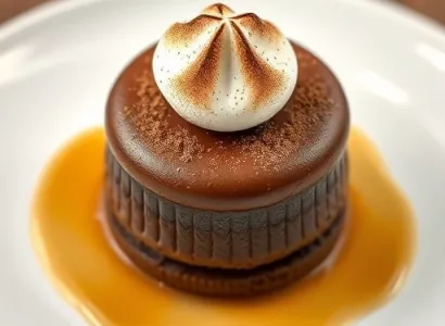 Mousse au chocolat et fluff de guinée