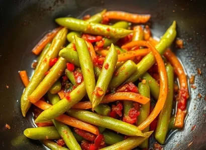 Haricots longs au Sichuan
