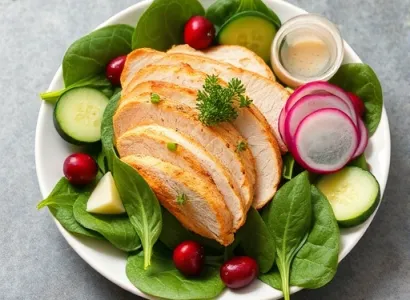 Salade de dinde aux épinards et cranberries
