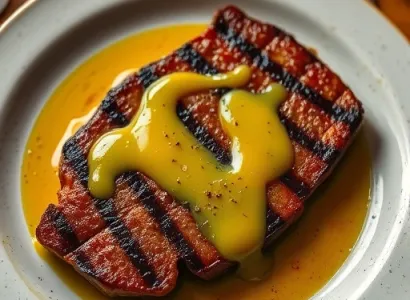 Sauce au beurre, ail et citron pour boeuf