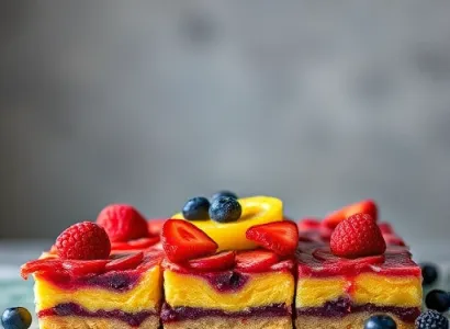 Carres de fruit arc-en-ciel