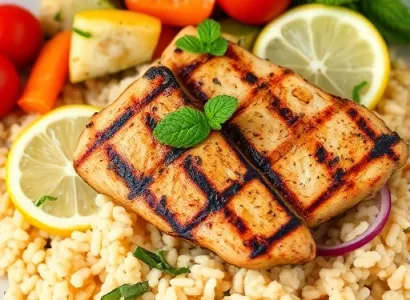 Poulet grillé au couscous