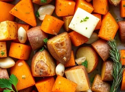 Pommes de terre douces au ail