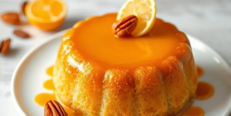 Gâteau de citrouille à l'envers avec caramel
