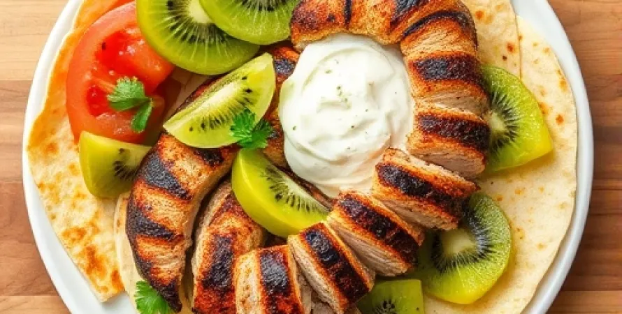 Tostadas de poulet kiwi
