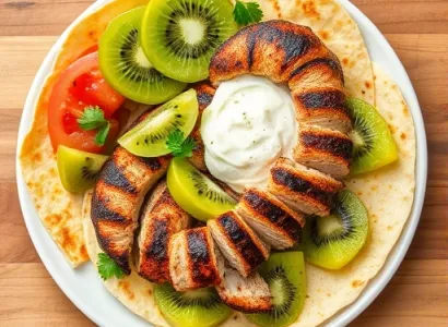 Tostadas de poulet kiwi