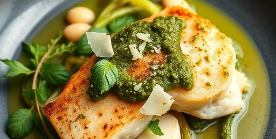 Poisson au pesto de basilic