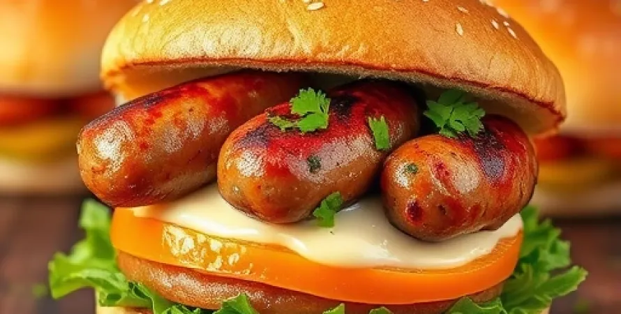 Burger au Pine et aux Saucisses