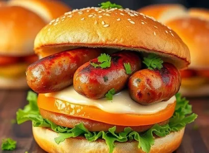 Burger au Pine et aux Saucisses