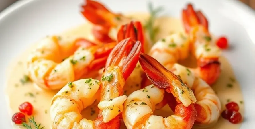 Crevettes au fromage dans des poivrons