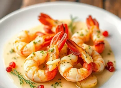 Crevettes au fromage dans des poivrons