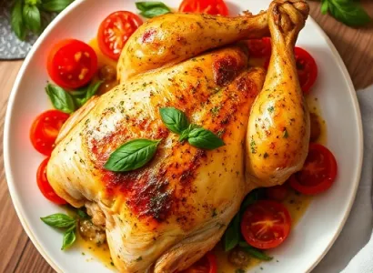 Poulet cuit vapeur au basilic