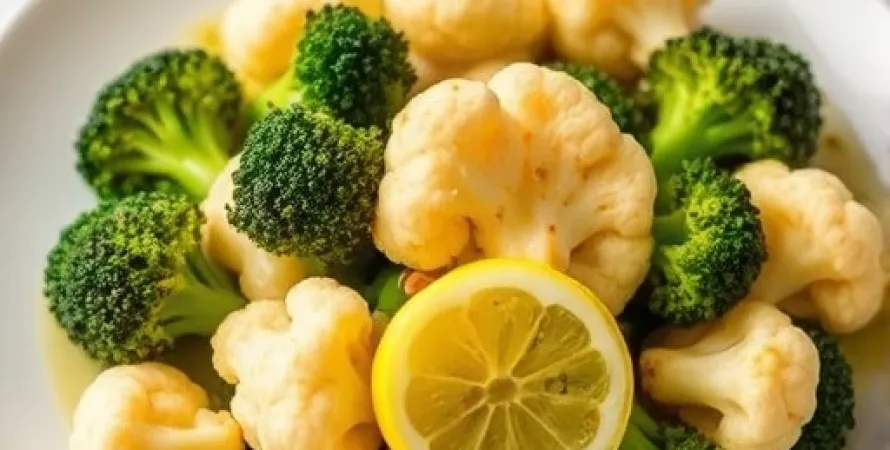 Brocolis et chou-fleur à l'ail et citron