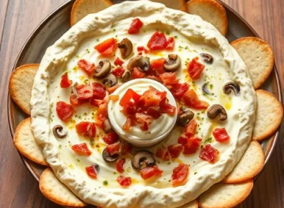 Dip de champignons et bacon chaud