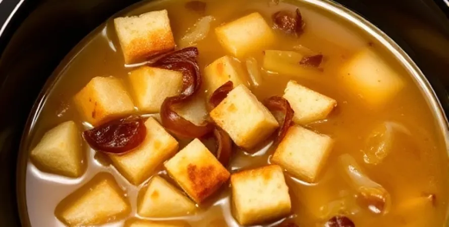 Soupe d'oignons au Crock-Pot