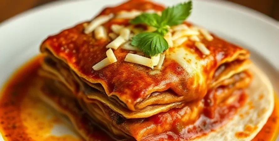 Lasagnes de poulet au mole