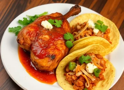 Poulet au chili cuit lentement tacos
