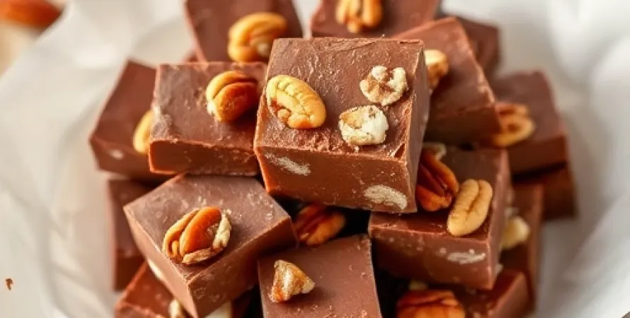 Fudge au chocolat et noix de pecan