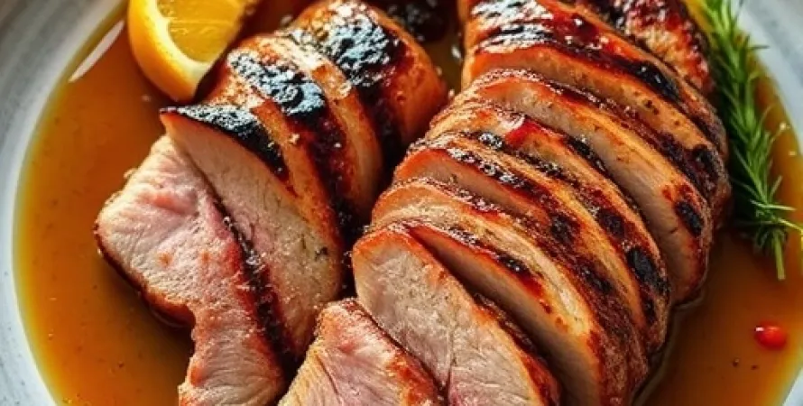 Côtes de porc au glaçage au pamplemousse
