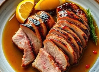 Côtes de porc au glaçage au pamplemousse