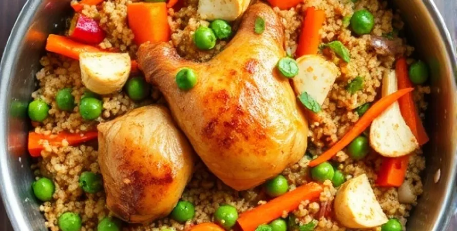 Quinoa au poulet et légumes