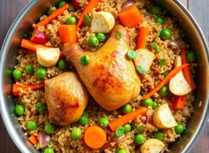 Quinoa au poulet et légumes