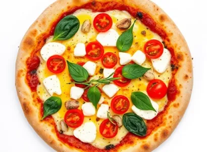 Pizza aux épinards et à l'ail