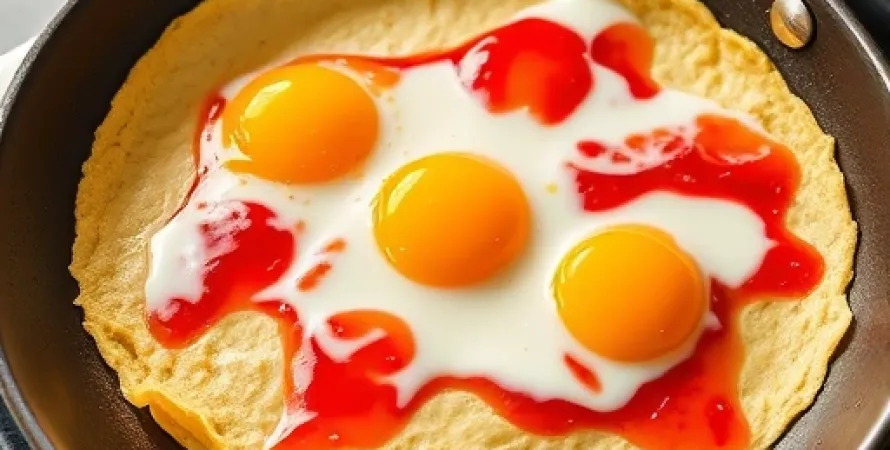 Omelette aux oeufs et à la gelée