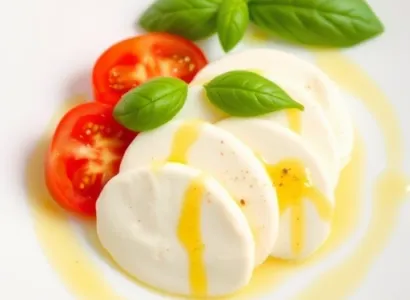 Salade de mozzarella et tomates à la sauce italienne
