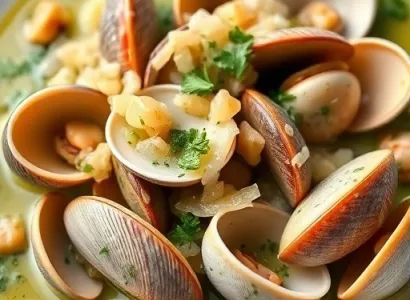 Poisson au clams en sauce verte