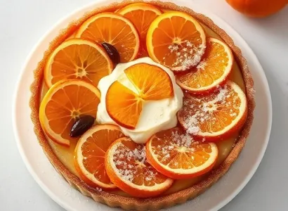 Tarte au marsala et aux oranges