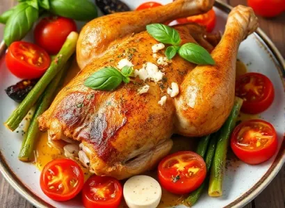Poulet farci aux légumes et tomates séchées