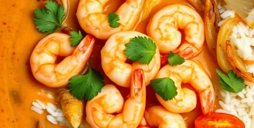 Crevettes au masala et noix de coco