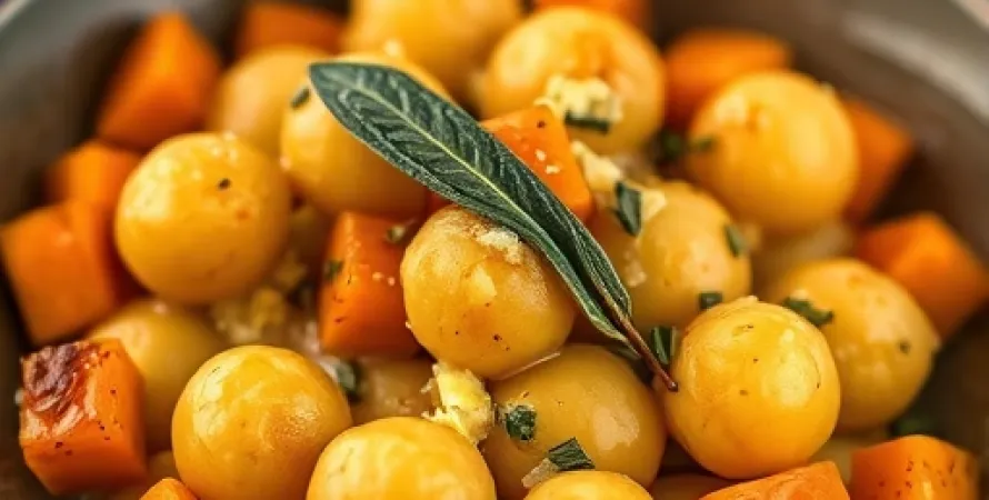 Gnocchi de courge au beurre de sauge