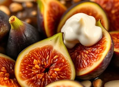 Dessert de figues fraîches et d'amandes