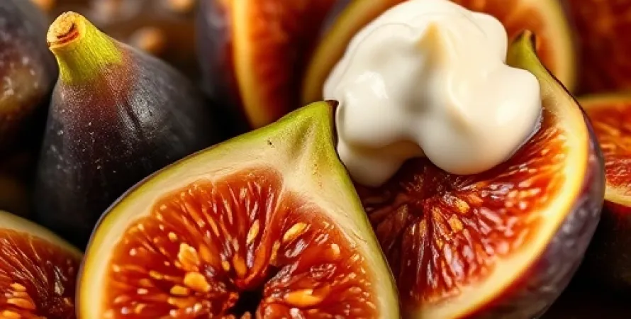 Dessert de figues fraîches et d'amandes