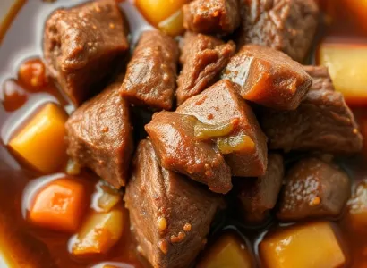 Boeuf cuit lentement avec légumes