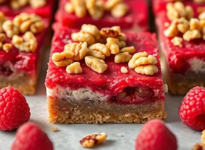 Barres aux framboises et noix