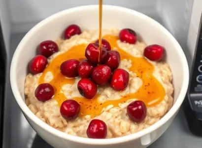 Petit déjeuner aux flocons d'avoine et sirop d'érable