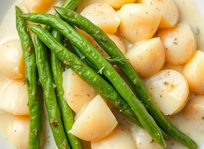 Pommes de terre crèmeuses et haricots verts