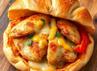 Sandwiches au poulet et fromage