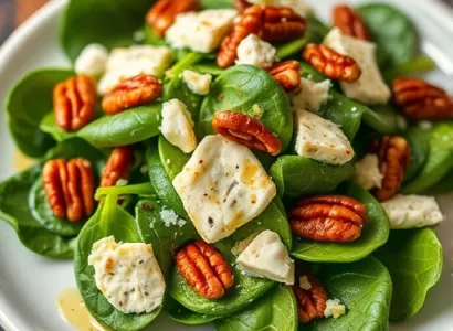 Salade d'épinards, pecans et gorgonzola