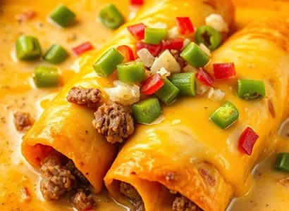 Enchiladas de boeuf rouge crémeuses