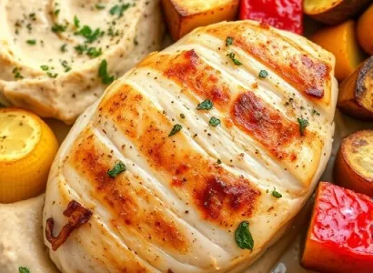 Poulet au hummus