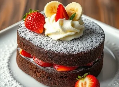 Gâteaux au cacao et fraises
