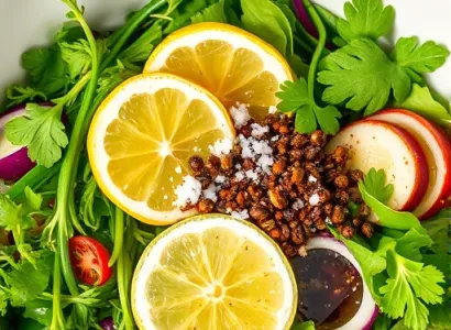 Salade d'herbes fraîches au citron